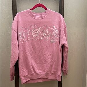 Hollister Pink Hibiscus Sweatshirt